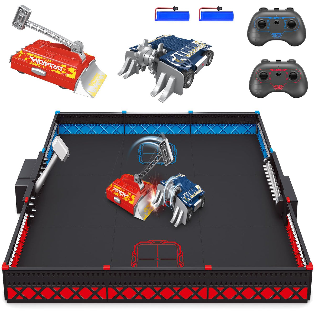 Mostop Battle Robots Arena Set front view for kid-friendly battles