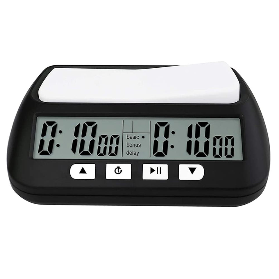 MOSTRUST digital chess timer front view with clear display for precise timing.
