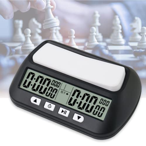 MOSTRUST digital chess timer side profile showing sleek, portable design.