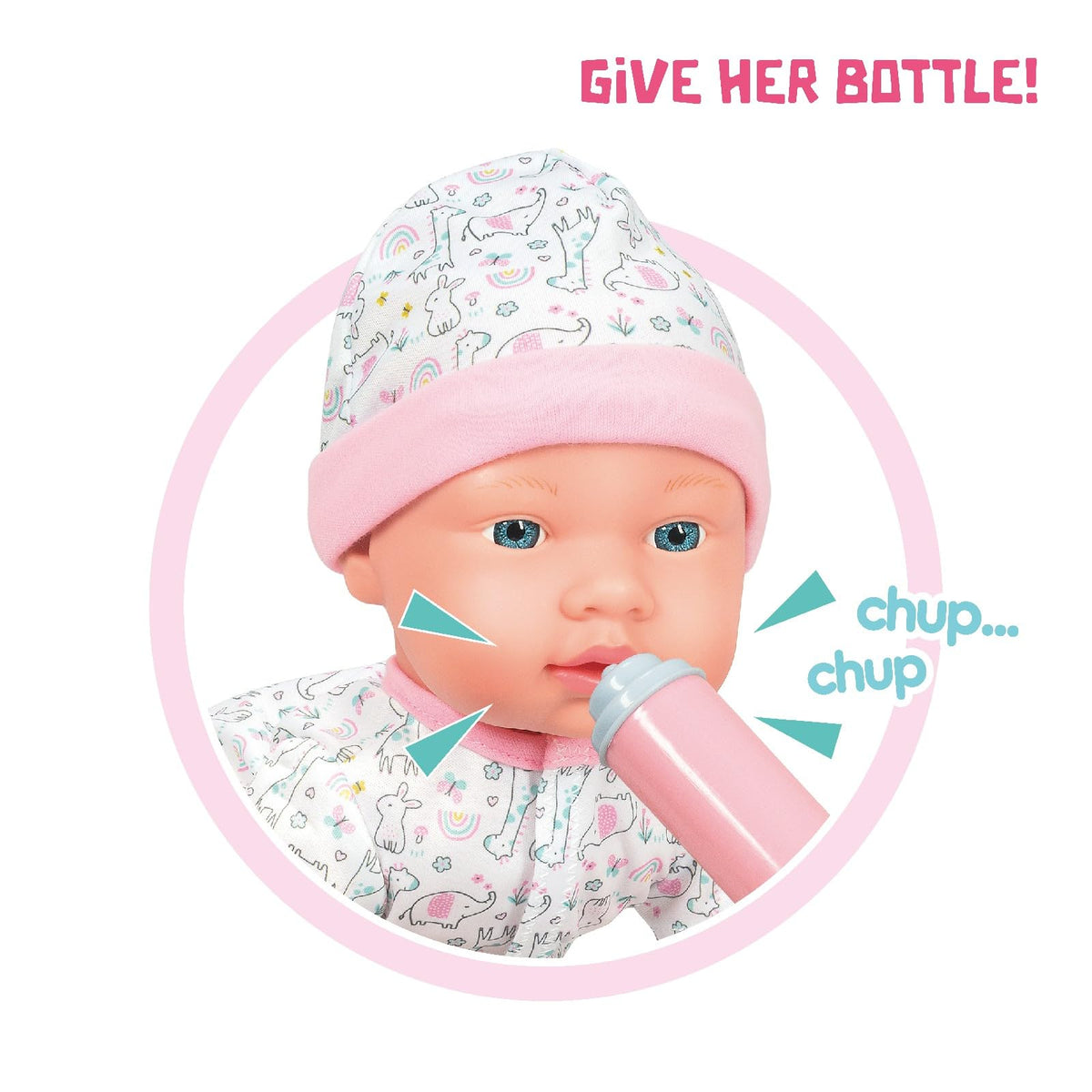 Mother Love doll activates with clap for movement and fun.