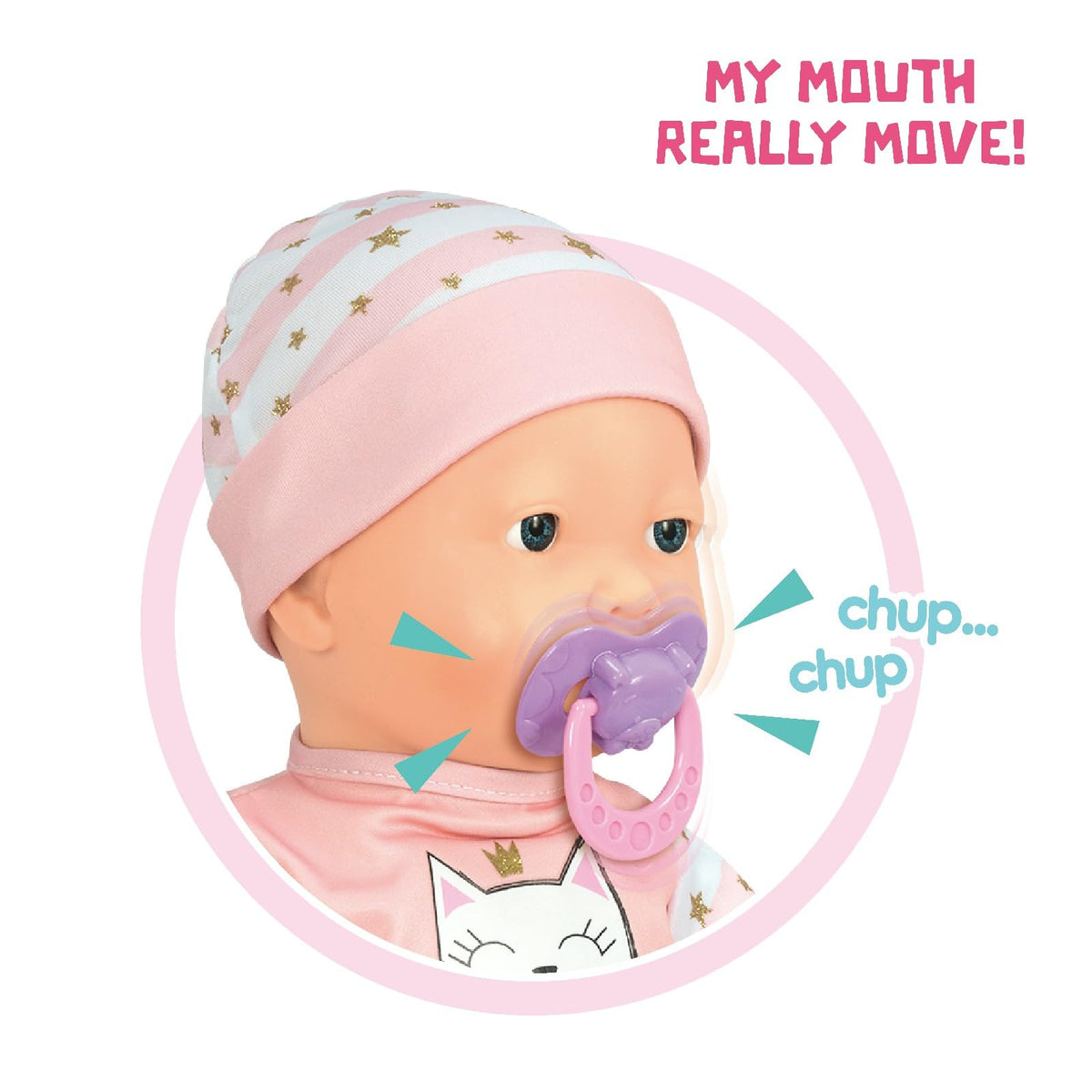 Mother Love realistic eyes and mouth move with subtle baby like expressions