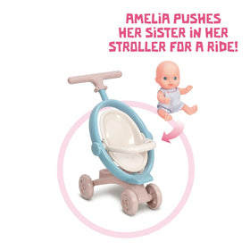 Mother Love Walking Dolls stroller feature enables pushing and caregiving