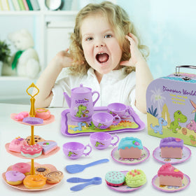 Motiloo dinosaurs playset encourages social play and sharing during tea time.