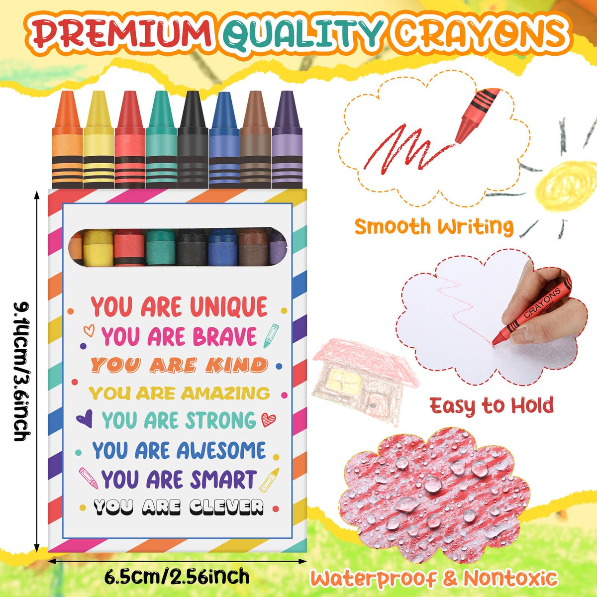 MotiMind eight-color crayon bulk set ideal for art projects