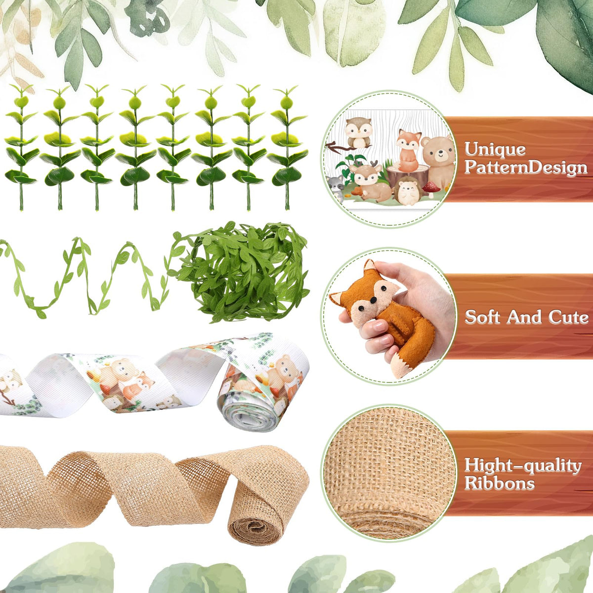 MotiMind burlap ribbon provides rustic texture for diaper cake styling