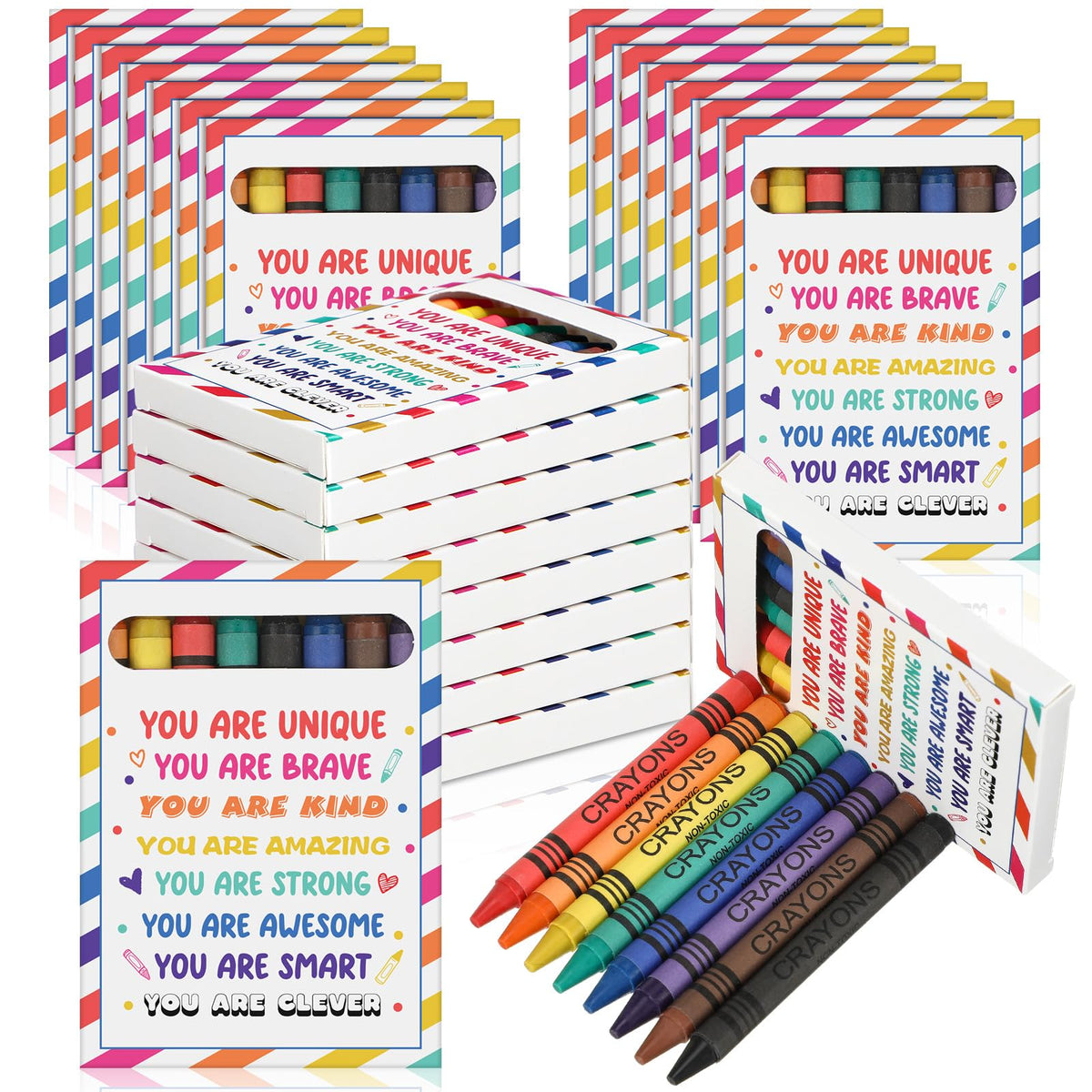 MotiMind 24-pack crayons gift boxes for classroom end-of-year gifts