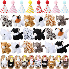 Motionchic 20-cat plush set with hats for festive party decor.