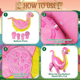 Motionchic dinosaur balloon 21x25 inch adds playful focal points to any jungle-themed event