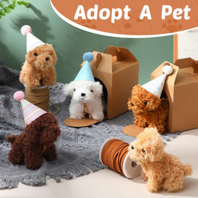 Motionchic dog home display with plush dogs for cute decor.