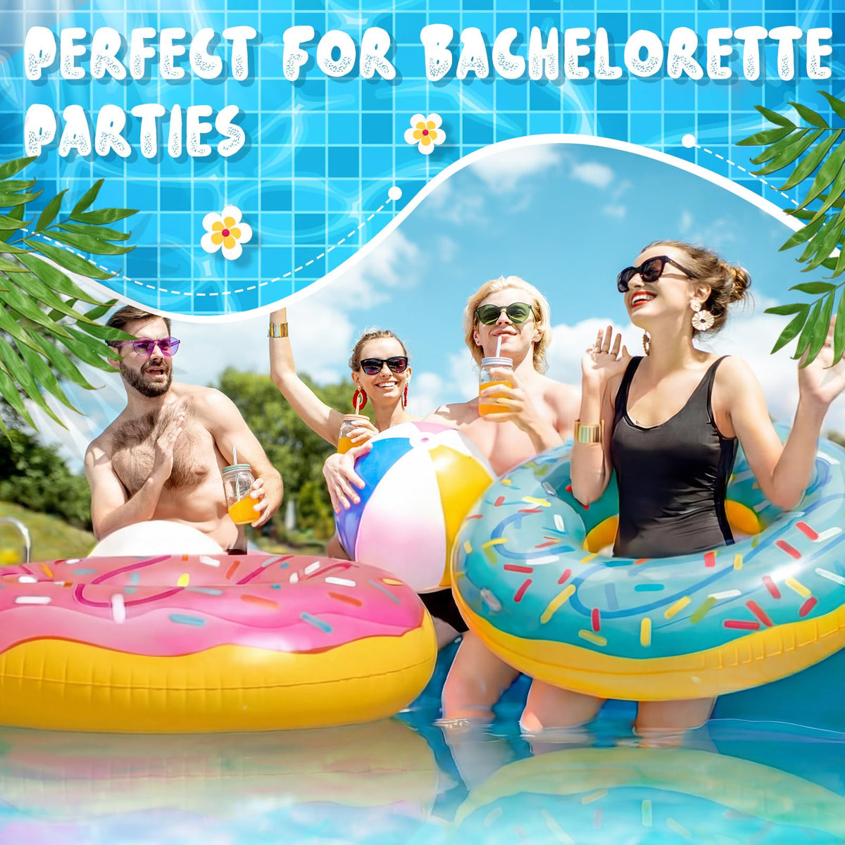 Motionchic donut pool float packaged set ready for gifting or group use