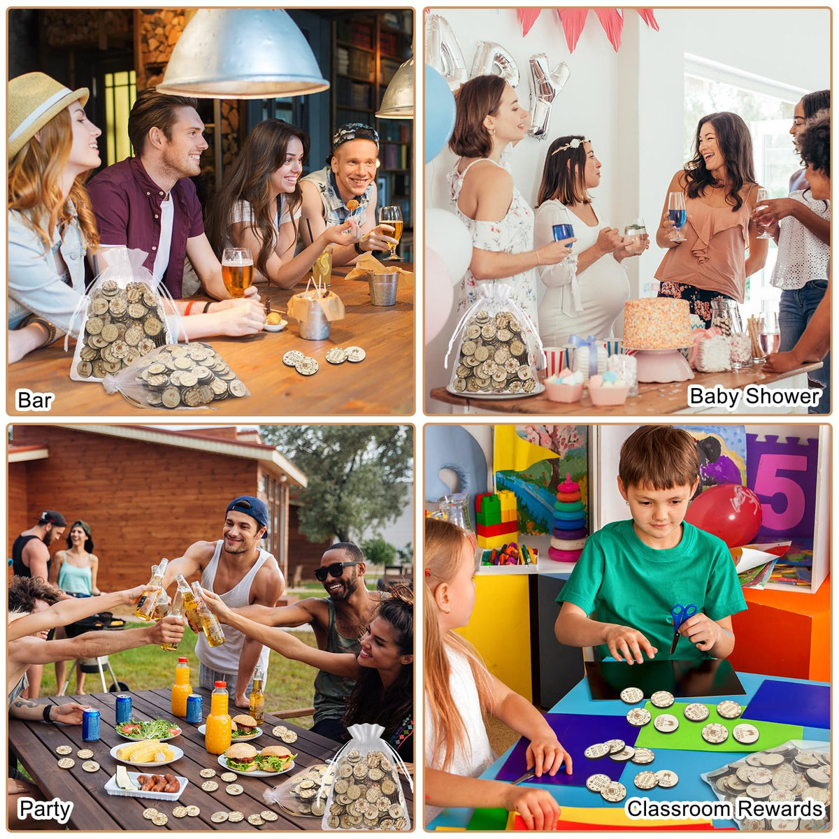 Motionchic tokens diameter 4 cm comfortable handling and exchanges