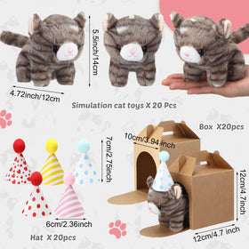 Motionchic mini cat plush toys with colorful fur and small hats.