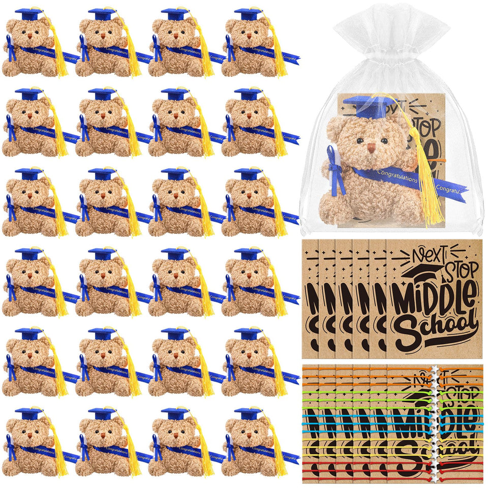 Motionchic mini graduation bears in blue cap with diploma, a keepsake for Class of 2026