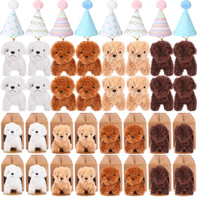 Motionchic mini plush dogs in four colors, ready for display.