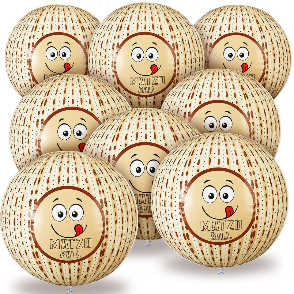 Motionchic inflatable Passover matzah ball 12in pack of 8 for outdoor play and easy party fun.
