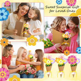 Motipuns plastic straws add color and structure for secure bouquet assembly.