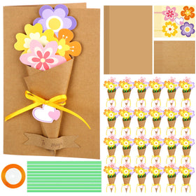 Motipuns 24-set Mother's Day kraft papers for DIY bouquet crafting, ideal for personalized bouquets.