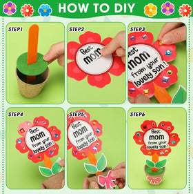 Motipuns colorful stickers ideal for Mother's Day flower pot crafts