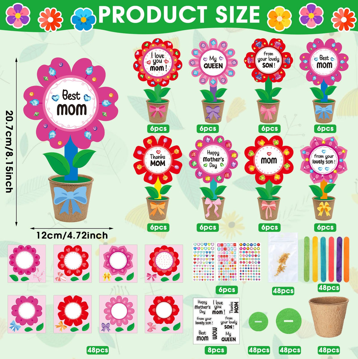 Motipuns kit components laid out with vibrant colors for crafts