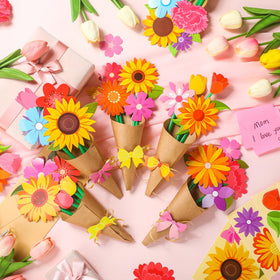 Motipuns paper flowers pre cut for vibrant durable bouquets and quick crafting
