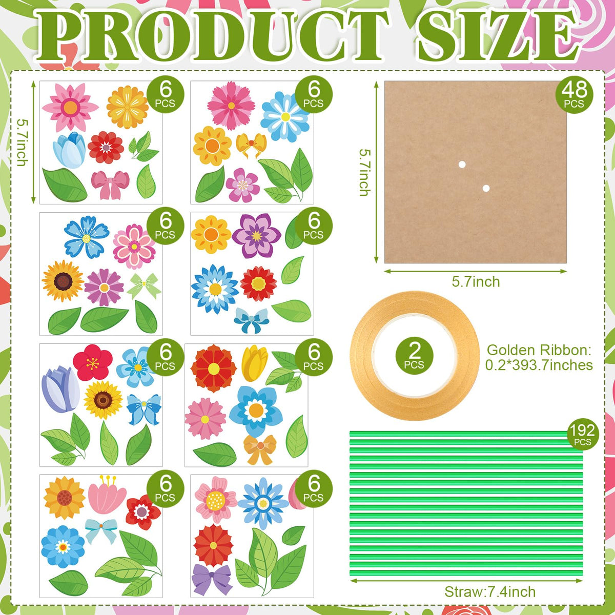Motipuns spring bouquet kit adhesive dots and kraft paper enable easy assembly