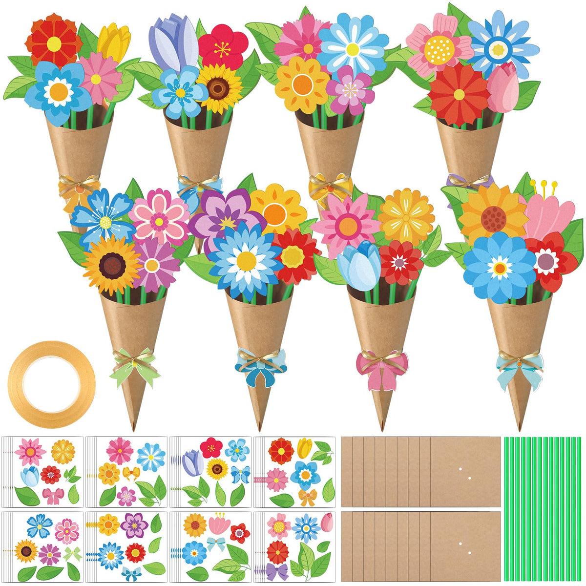 Motipuns spring bouquet kit assembled bouquet shows vibrant DIY gift option at home