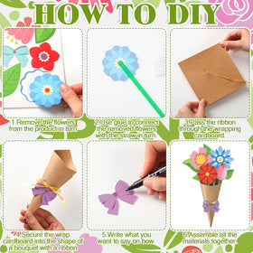 Motipuns spring bouquet kit gold ribbon bow adds a polished finishing touch