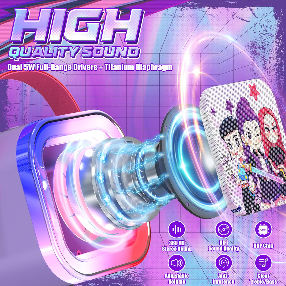 Motivekit karaoke machine offers five voice effects for creative singing.