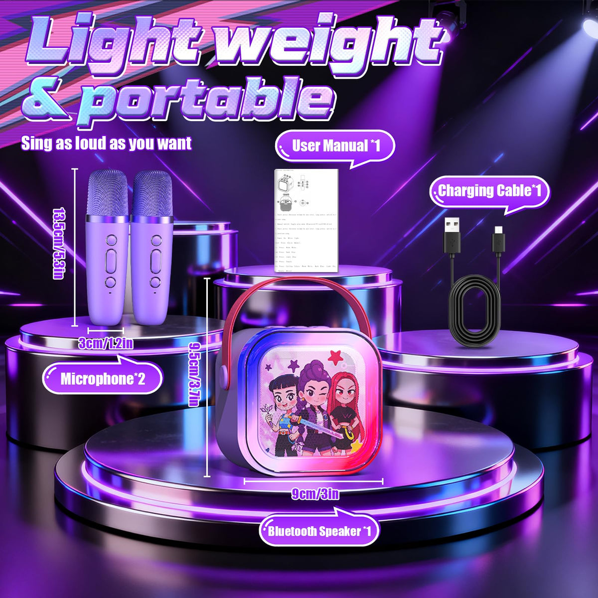 Motivekit LED light show syncs with music during play.