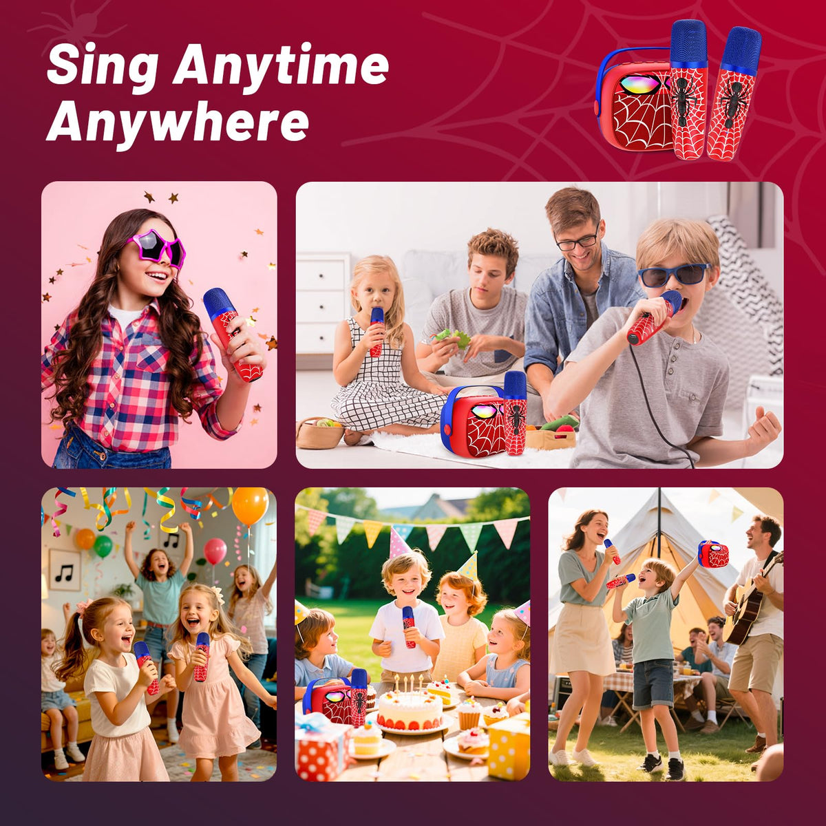 Motivekit Mini Karaoke Machine supports on-the-go fun for parties and travel.