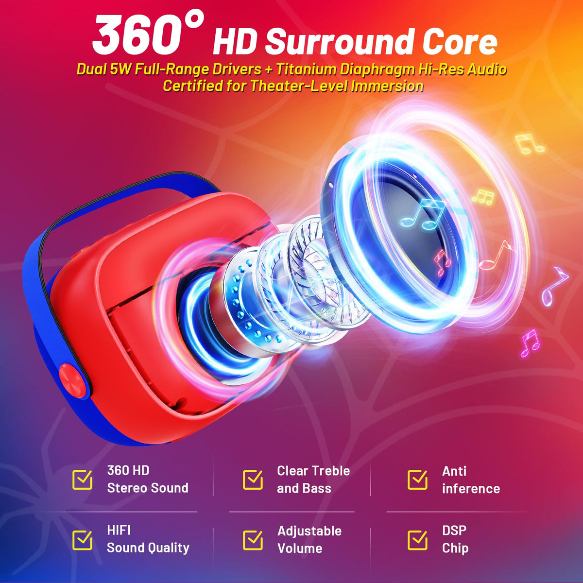 Motivekit Mini Karaoke Machine includes two wireless mics for family sing-alongs.