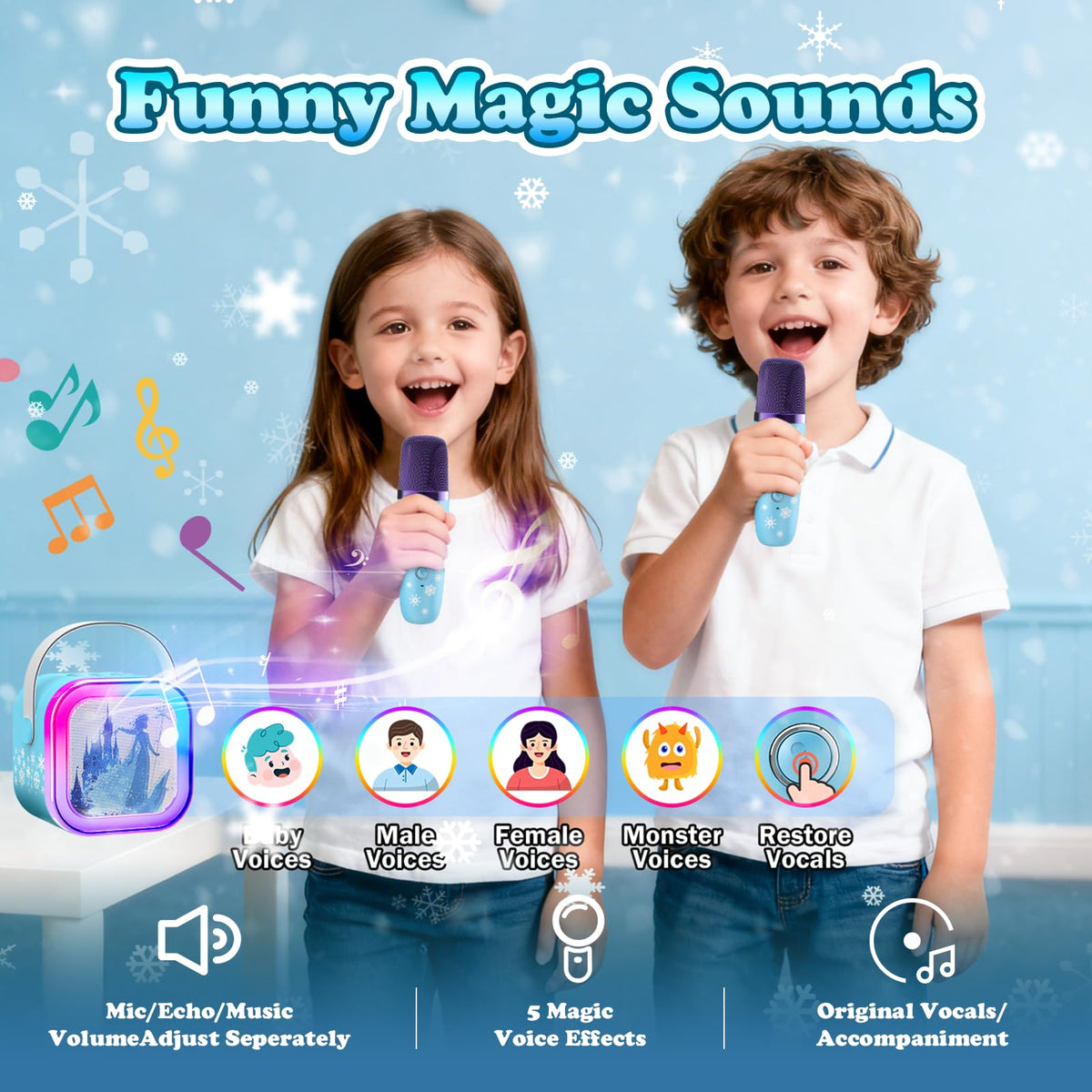 Motivekit mini karaoke with two wireless mics for dynamic duets