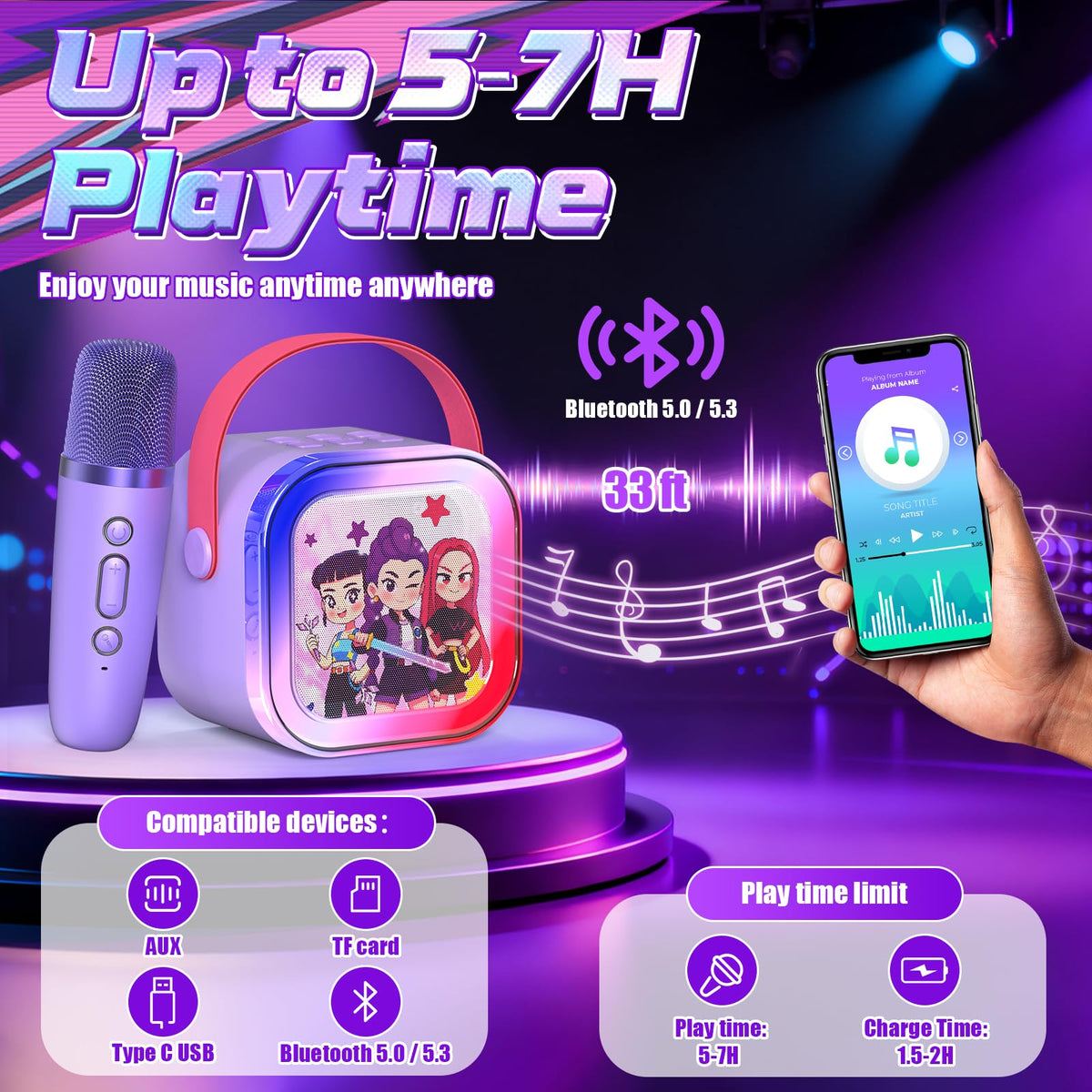 Motivekit portable Bluetooth speaker travels for parties or camping.