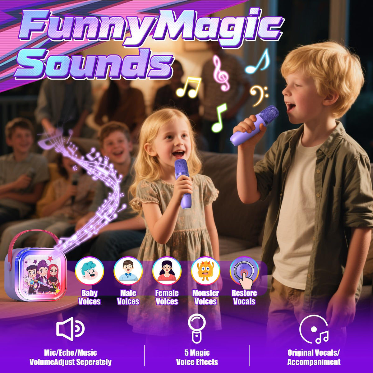 Motivekit two wireless mics enable fun duets and family performances.