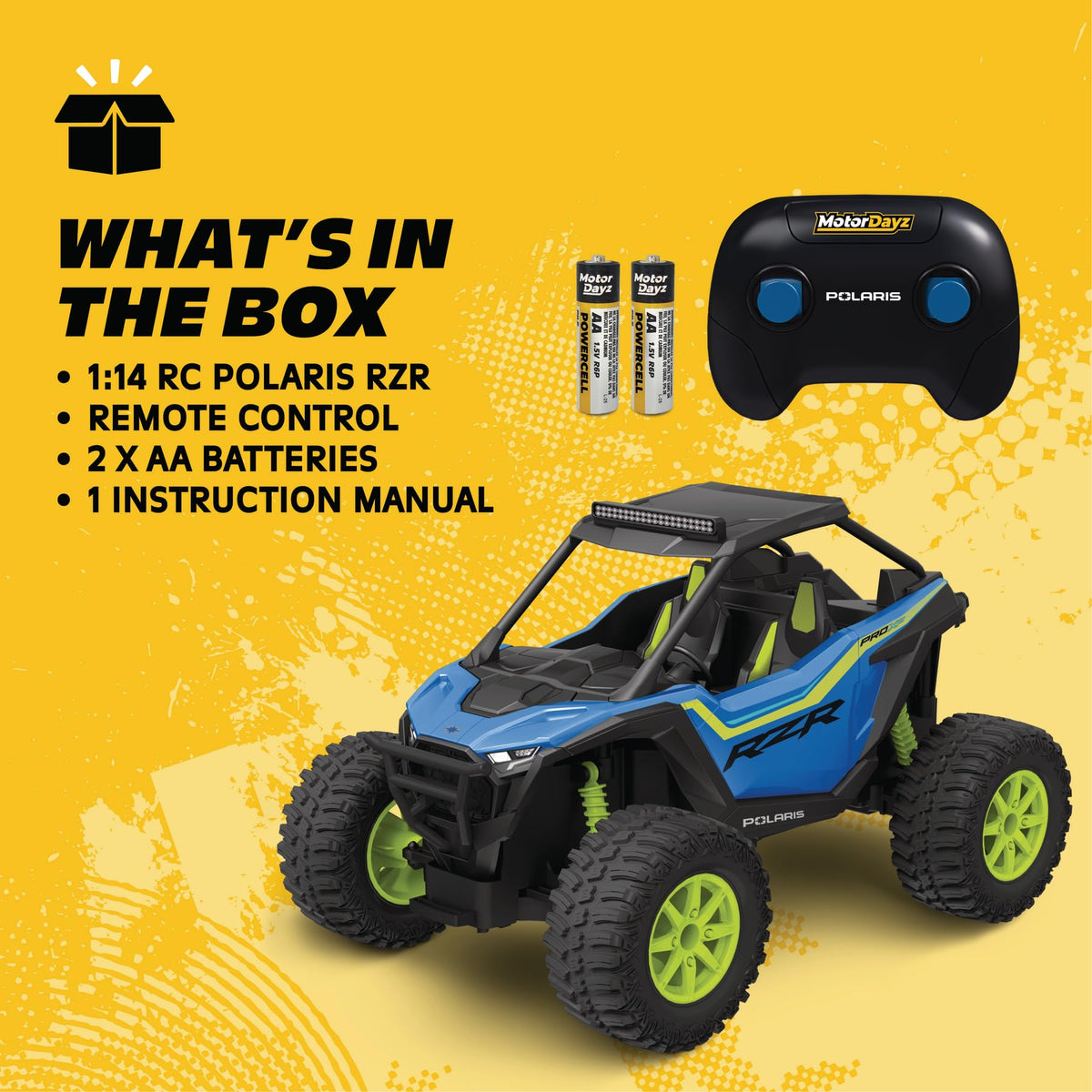 Motor Dayz RZR RC UTV ready-to-run packaging on display