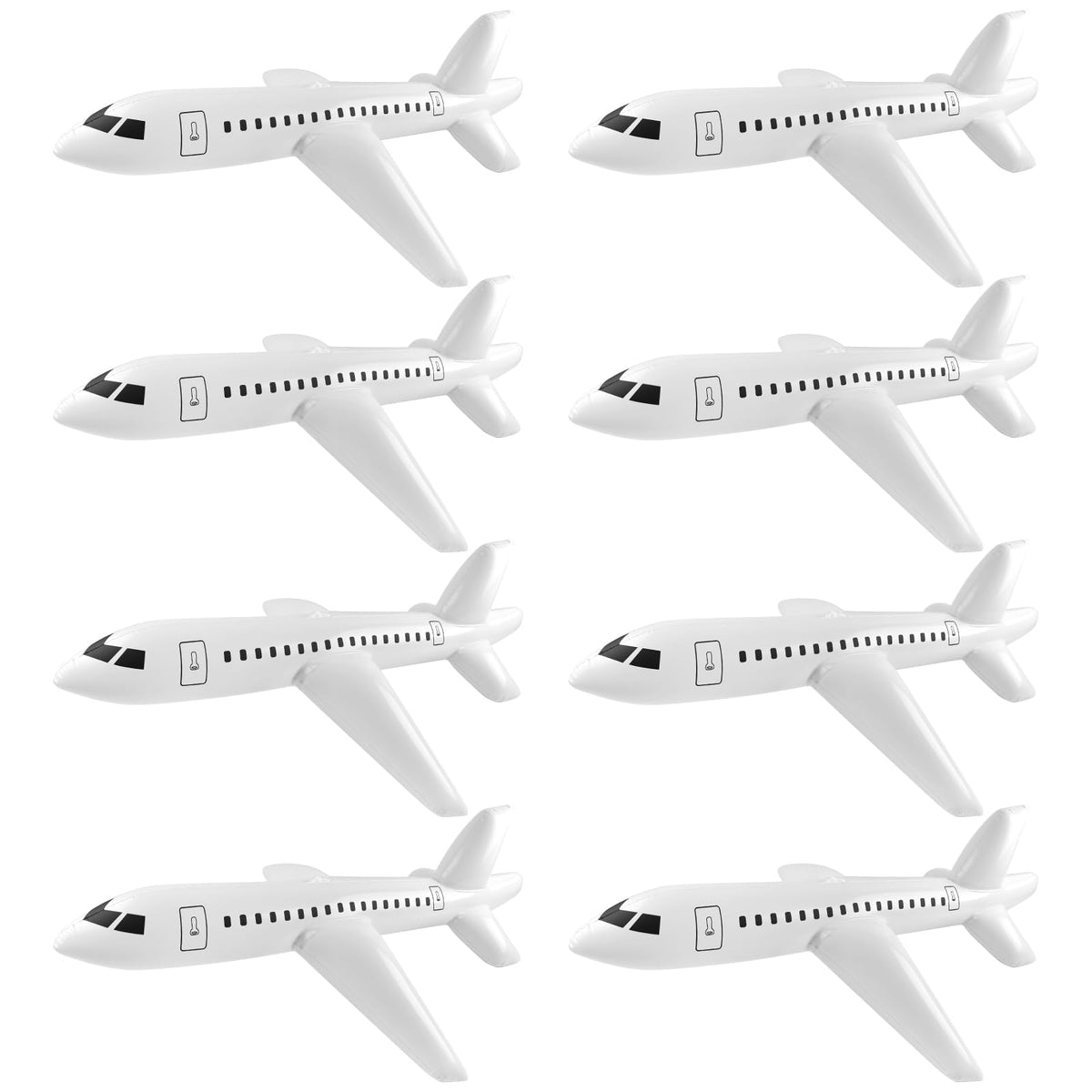 Mototo inflatable airplane 40-inch white, perfect for eye-catching pool party decor.