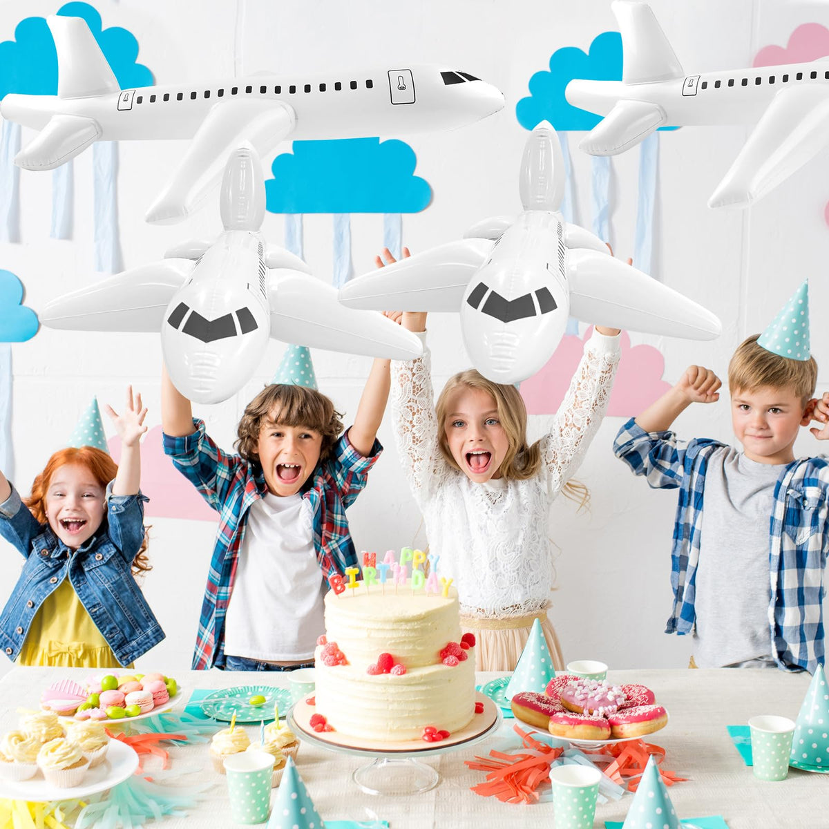 Mototo inflatable airplane party decoration for aviation-themed events and kid-friendly fun.