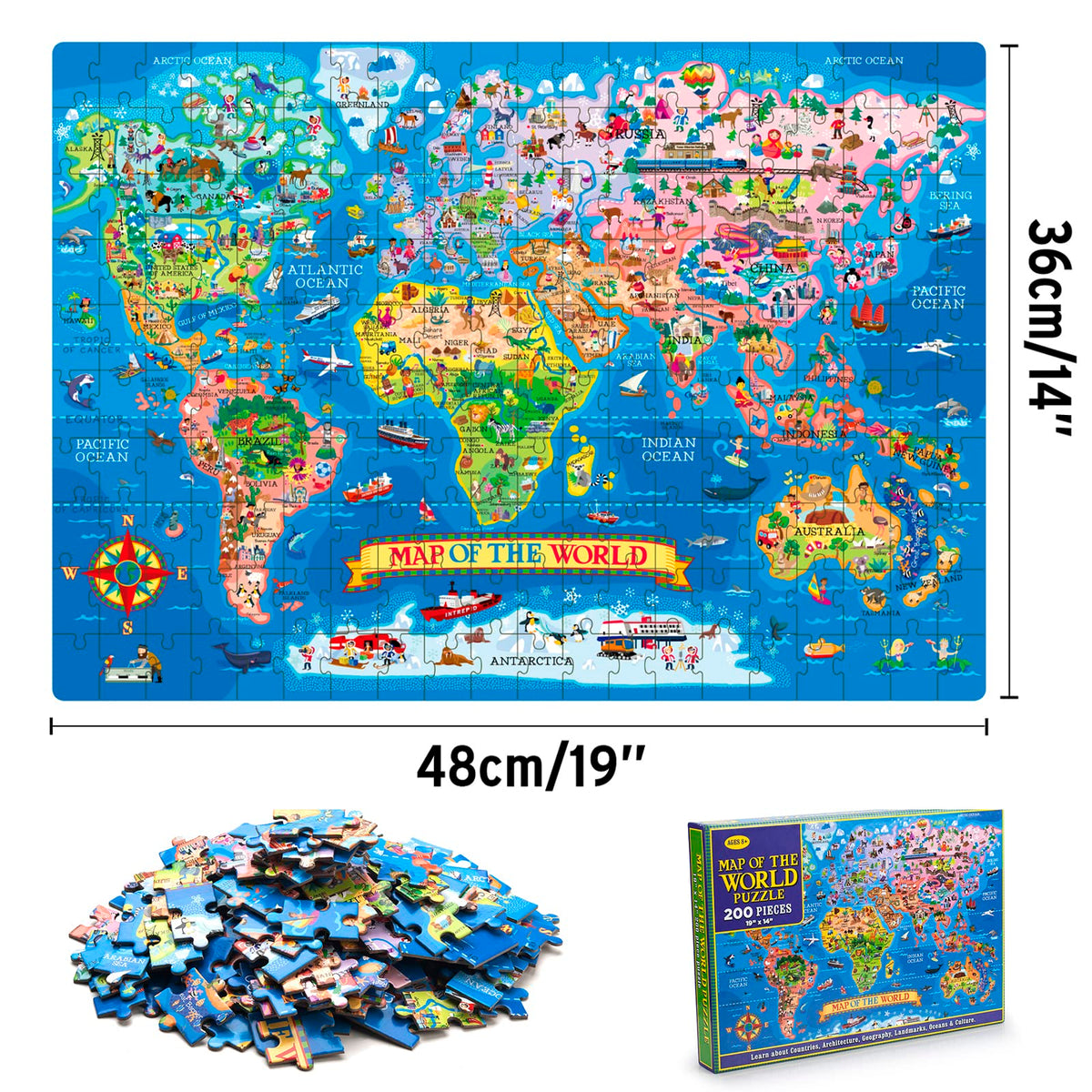 MOTYAWN floor puzzle storage box—easy tidy up after a family learning session.