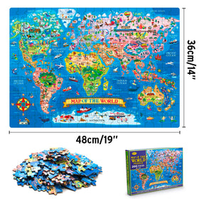 MOTYAWN floor puzzle storage box—easy tidy up after a family learning session.