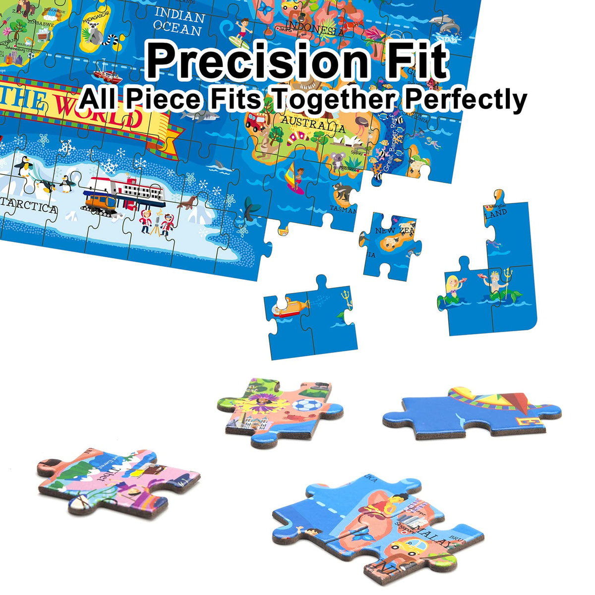MOTYAWN world map puzzle kids learning session—hands-on geography exploration at home.