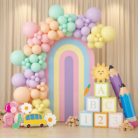 Moukeren ABC paper blocks serve as playful teaching props at celebrations.