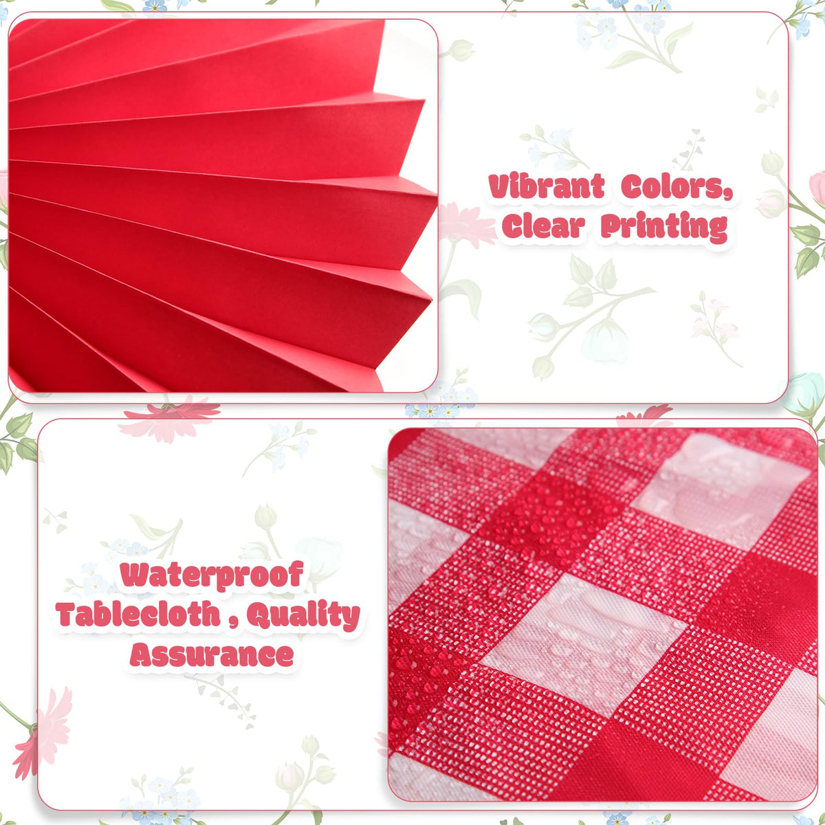 Moukeren paper fan flowers in red-white for wall and doorway accents