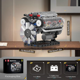Mould King 10088 V8 engine assembly process for hands-on builders