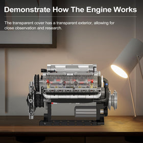 Mould King 10088 V8 engine on display as a striking mechanical centerpiece