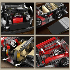 Mould King 10114 front hood open revealing engine detail