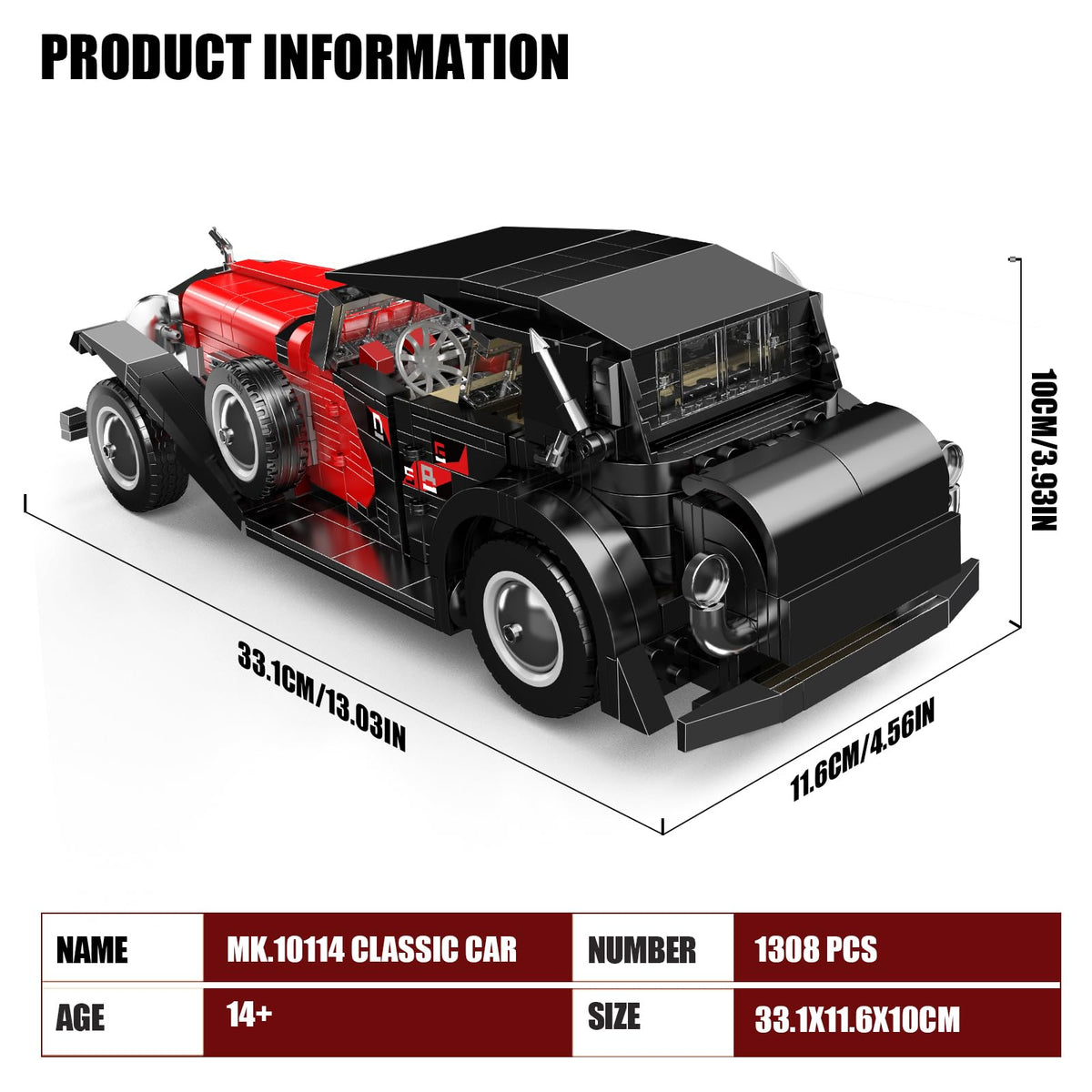 Mould King 10114 rear engine compartment for display realism
