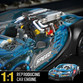 Mould King W16 engine cylinder head reveals transparent design to observe valve motion
