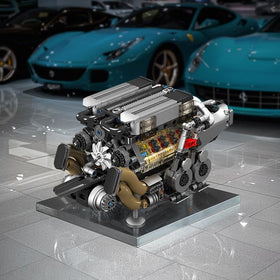 Mould King W16 engine motor and battery setup enables power demos