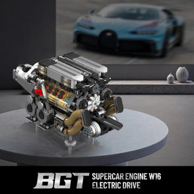 Mould King W16 engine running demonstrates a functional model for STEM exploration