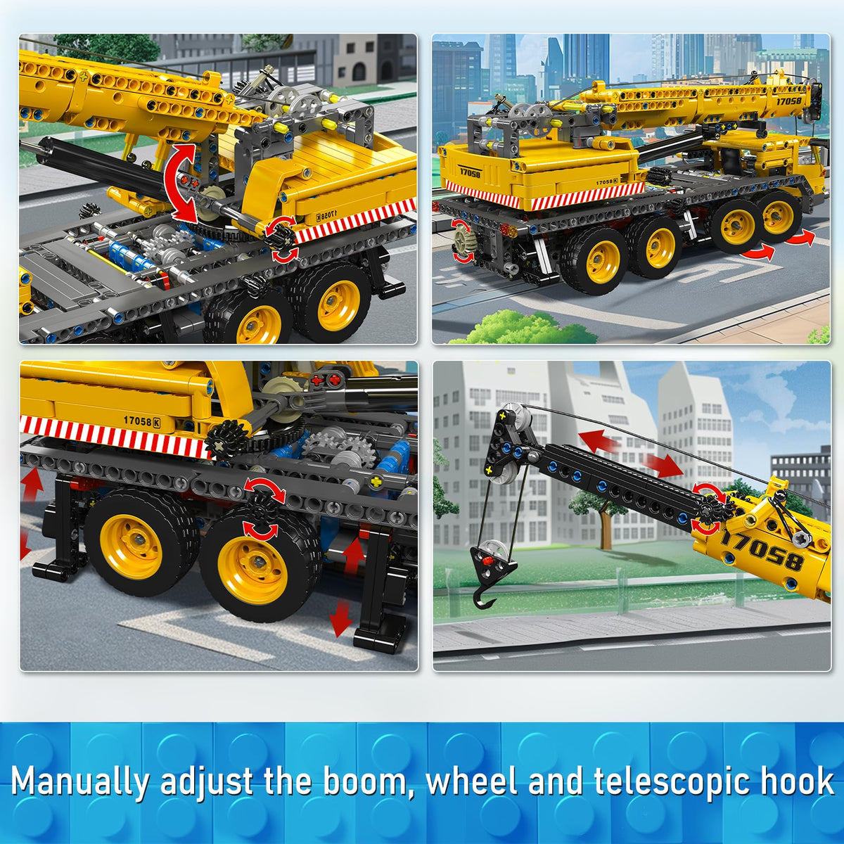 Mould King eight-wheeled truck cab detail emphasizes durable, kid-friendly design.